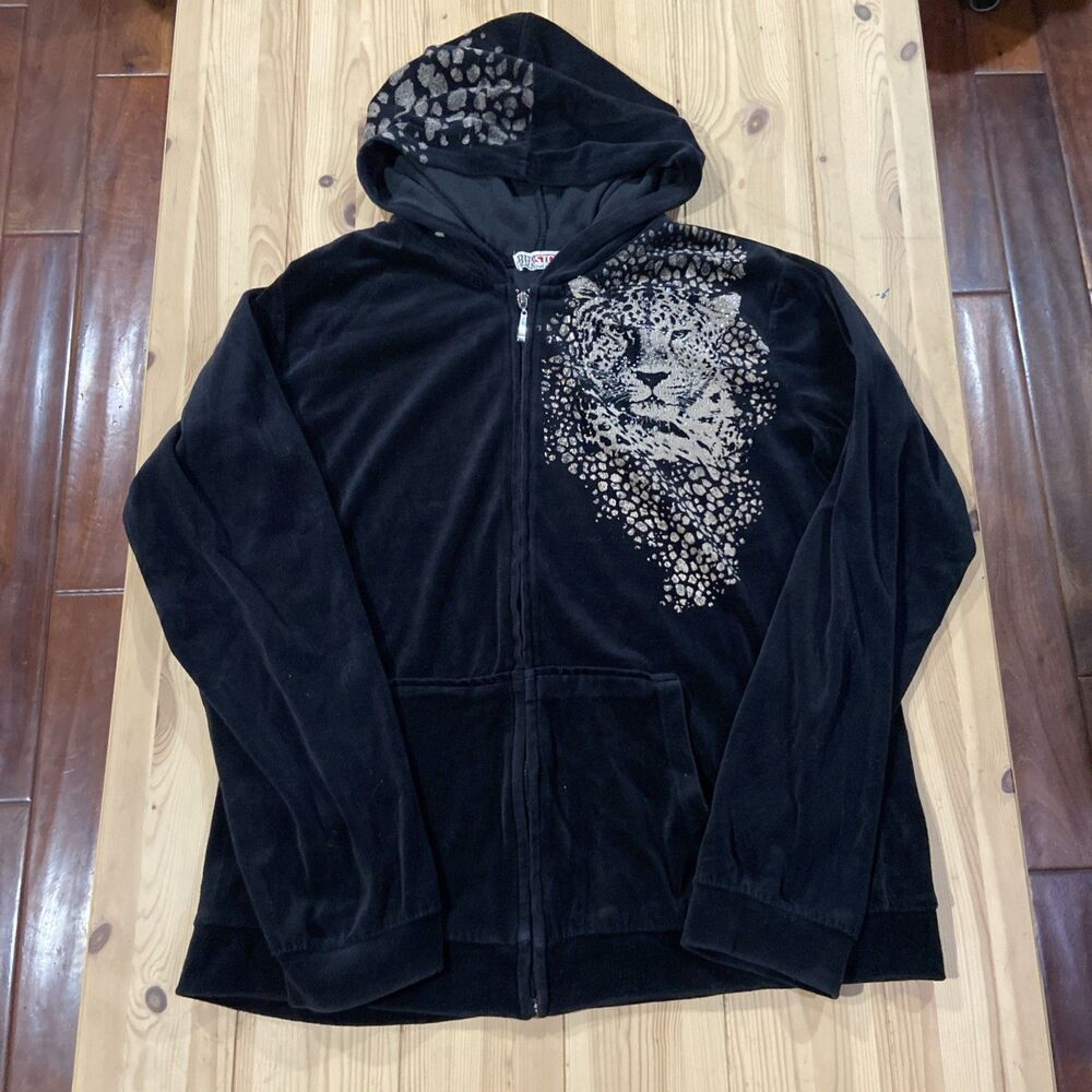 Vintage Velour Tracksuit From Los Angeles by Bus Stop Cheetah Big Cat Bedazzled